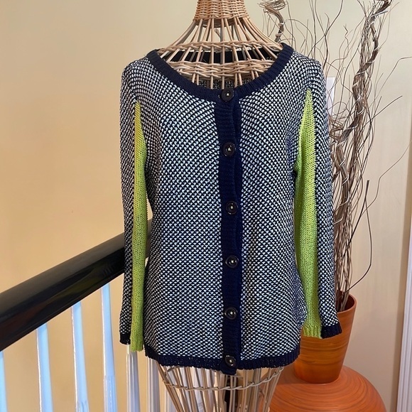 Ost light 🔥Final Sale 🔥⭐️cardigan. Navy and green - Picture 1 of 8